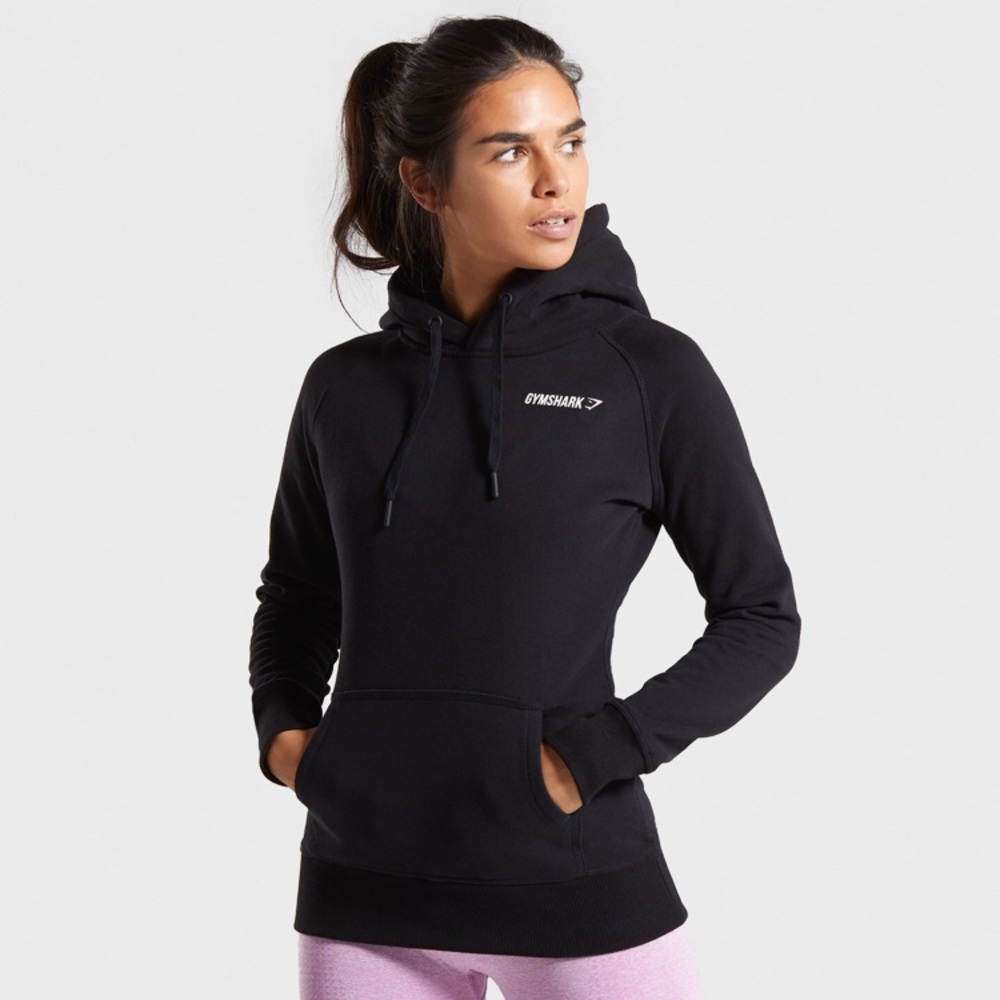 The Gymshark Crest Hoodie in black.